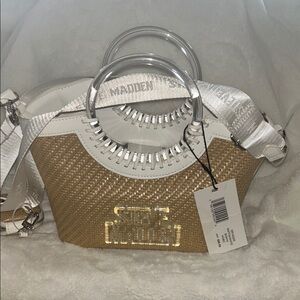 Steve Madden Gold and White Crossbody Bag